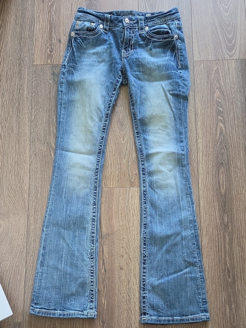 Miss Me Women's Medium Blue Mid-Rise Bootcut Jeans